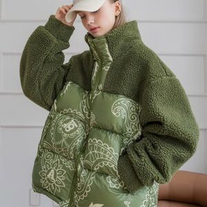Stylish Green Patterned Jacket